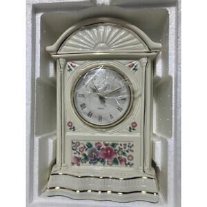 Porcelain Treasures Irish Rose Clock with Quartz Movement by Godinger